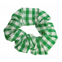 Green Gingham Scrunchie