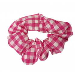 Cerise Gingham Scrunchie
