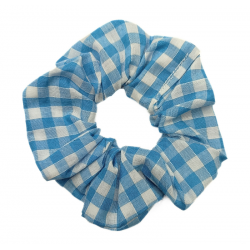 Light Blue Gingham Scrunchie