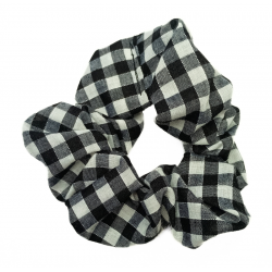 Black Gingham Scrunchie