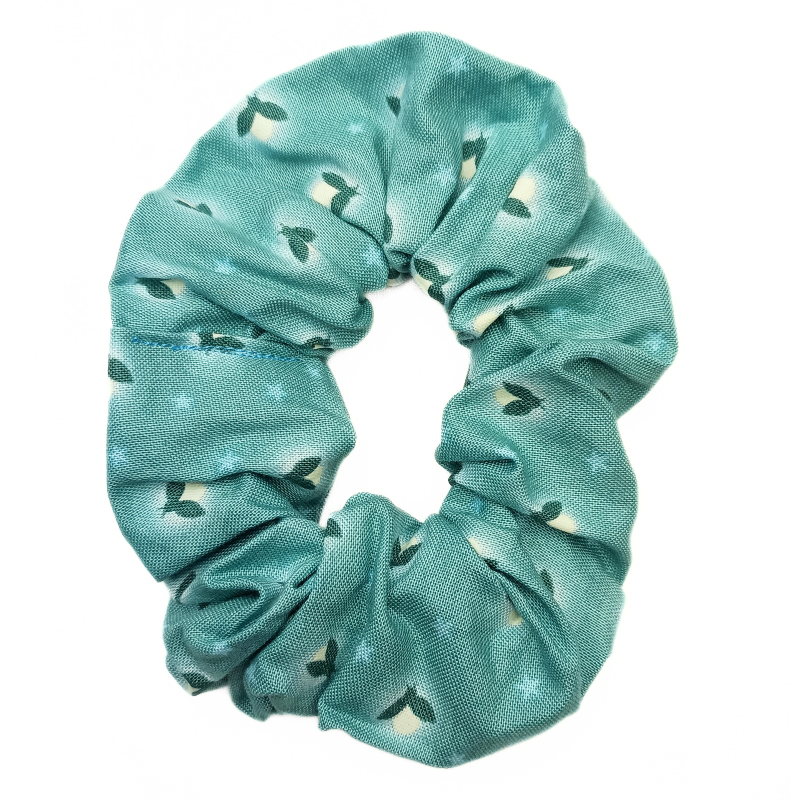 Glow in the Dark Teal Fireflies Scrunchie