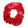 Glow in the Dark Red Snowflake Christmas Scrunchie