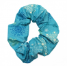 Glow in the Dark Blue Snowflakes Christmas Scrunchie