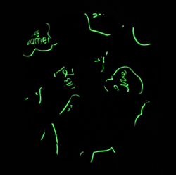 Glow in the Dark Black Words Scrunchie