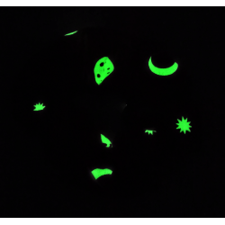 Glow in the Dark Pink Moon and Stars Scrunchie
