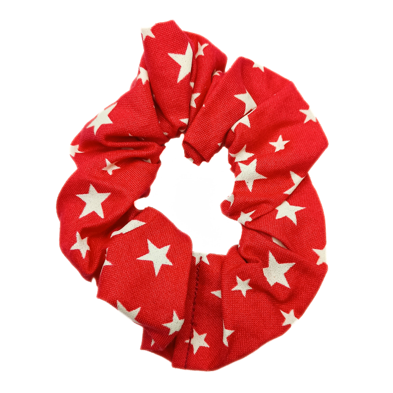 Glow in the Dark Red Star Scrunchie