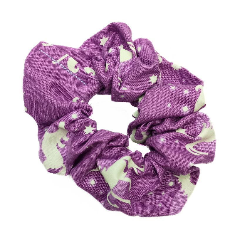 Glow in the Dark - Purple Berry Unicorn Hair Scrunchie
