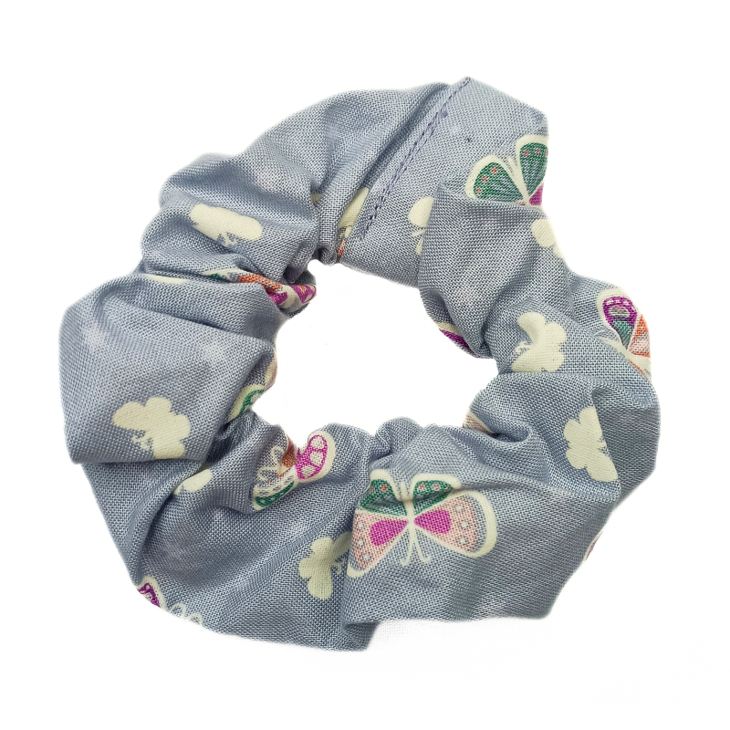 Glow in the Dark Grey Butterfly Scrunchie
