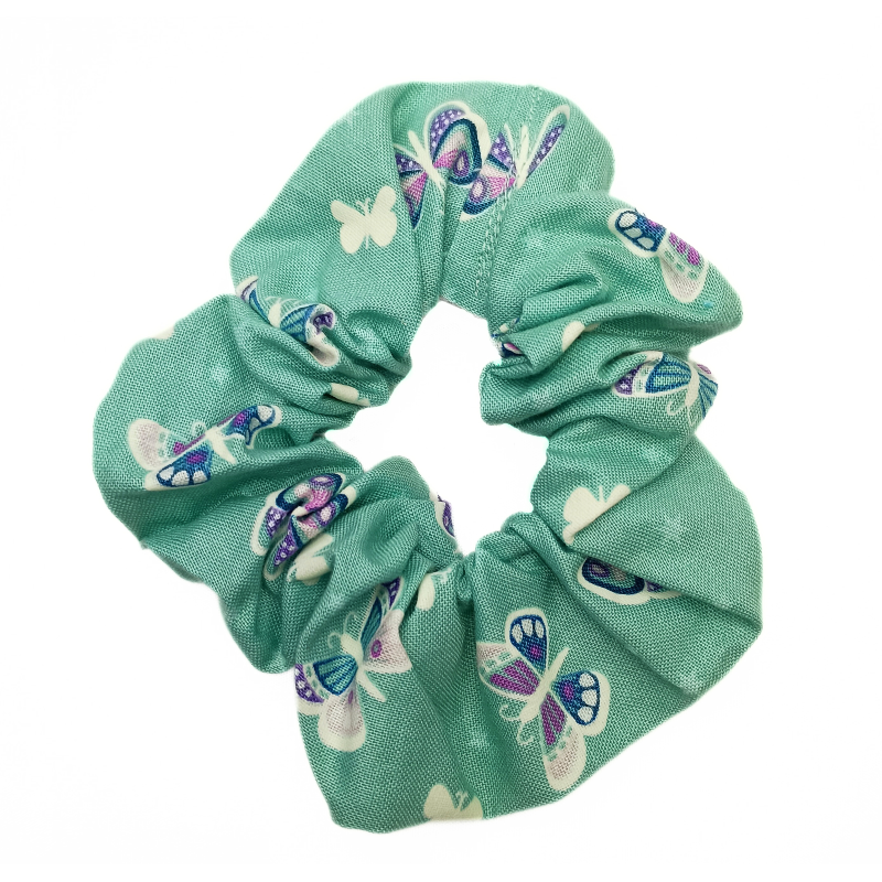 Glow in the Dark Teal Butterfly Scrunchie