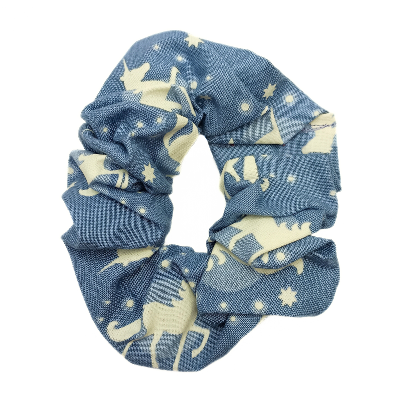 Glow in the Dark Blue Unicorn Scrunchie