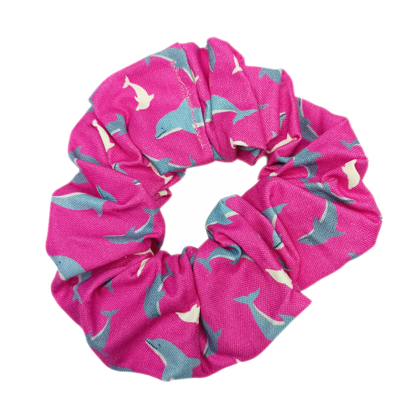 Glow in the Dark Pink Dolphin Scrunchie