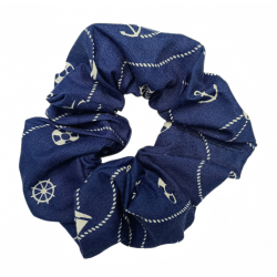 Navy Nautical Hair Scrunchie