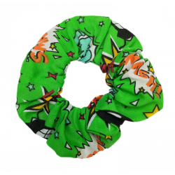 Green Comic Hair Scrunchie