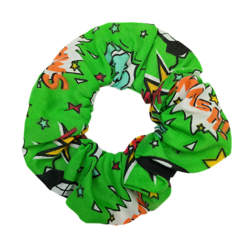 Green Comic Hair Scrunchie