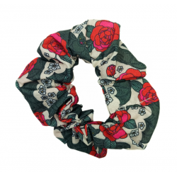 Bat and Rose Scrunchie