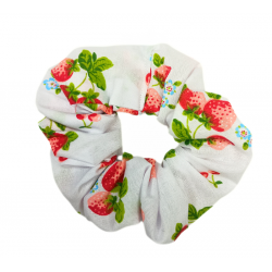 White Strawberry Scrunchie