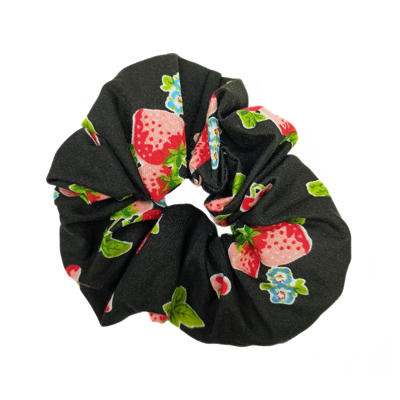 Black Strawberry Scrunchie
