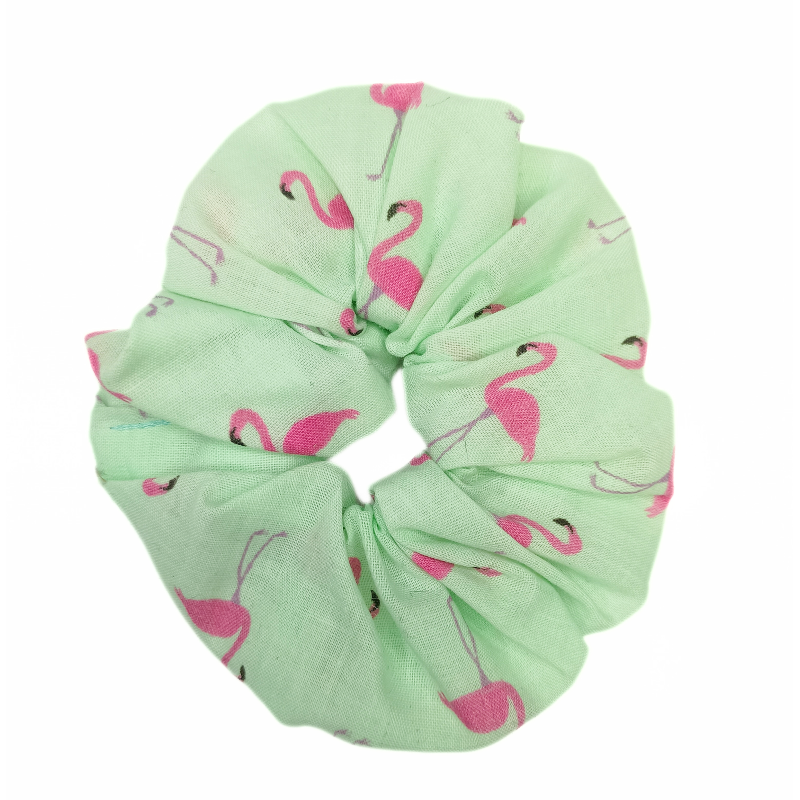 Mint Flamingo Scrunchie