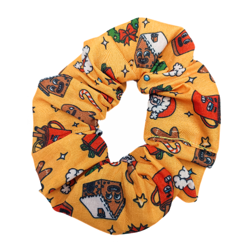 Yellow Party Christmas Scrunchie