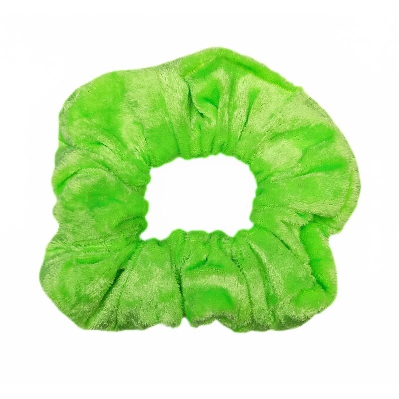 Neon Lime Green Velvet Scrunchie