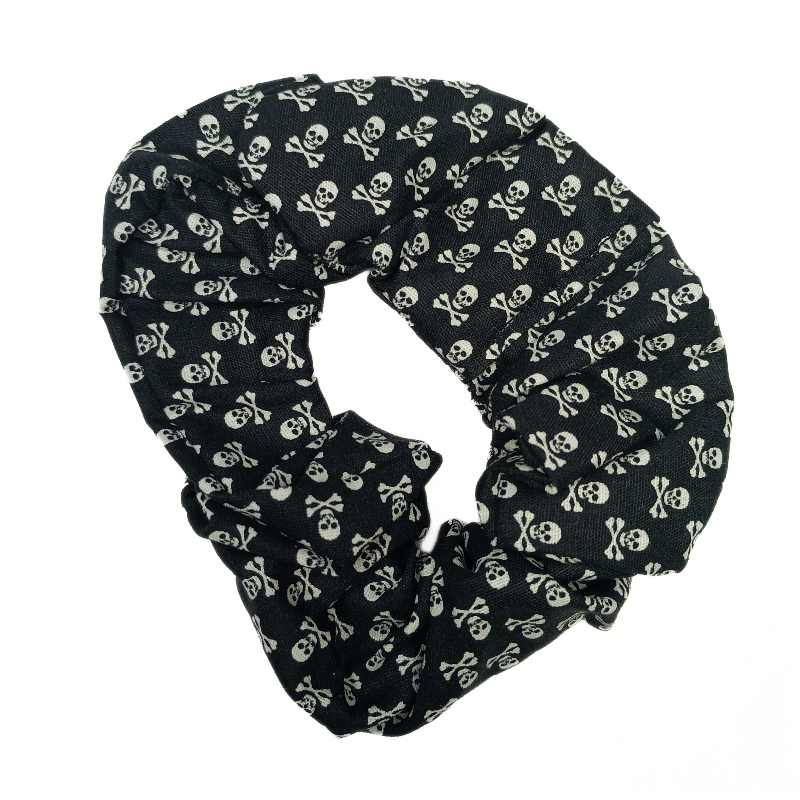 Black Ditsy Skull & Crossbones Scrunchie