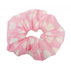 Pink Heart Scrunchie