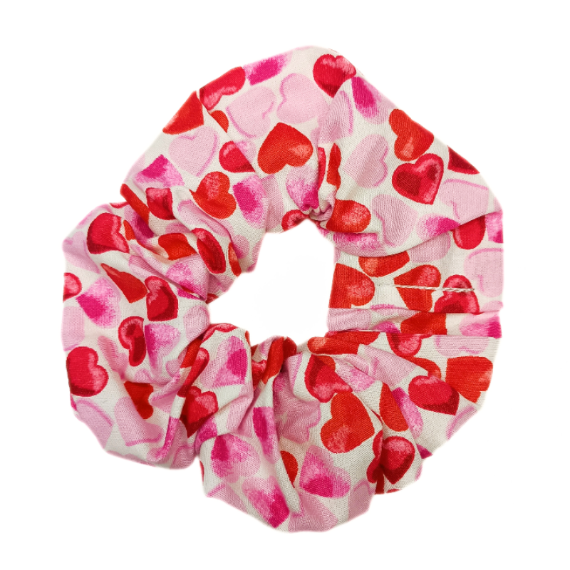 White Heart Scrunchie