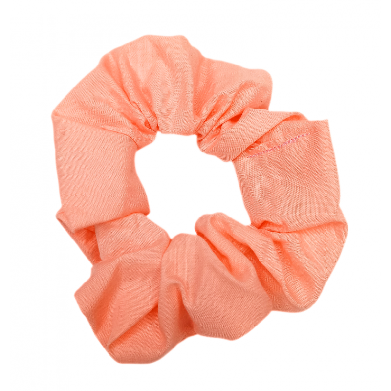 Plain Salmon Pink Scrunchie