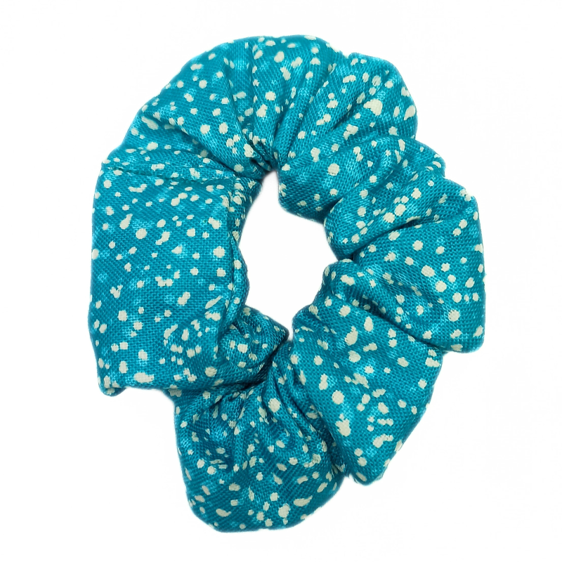 Teal Bioluminescence Glow in the Dark Mini Scrunchie