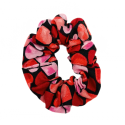 Black Hearts Mini Scrunchie
