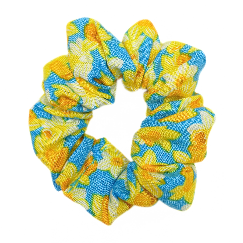 Blue Daffodils Mini Scrunchie