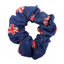 Navy Union Jack Mini Scrunchie
