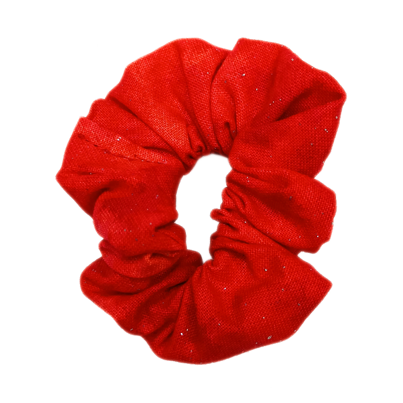 Red Sparkle Glitter Mini Scrunchie