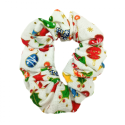 White Christmas Mini Scrunchie