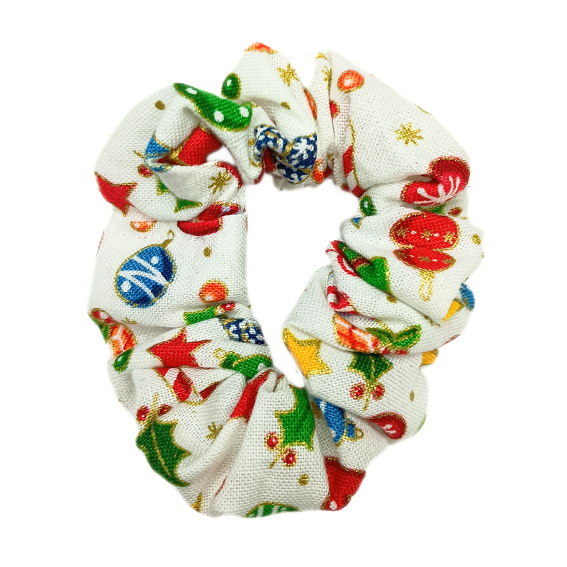 White Christmas Mini Scrunchie