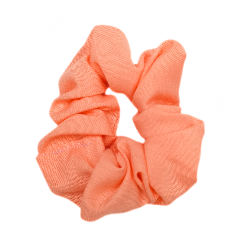 Plain Salmon Pink Mini Scrunchie