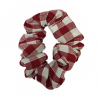 Burgundy Gingham Mini Scrunchie