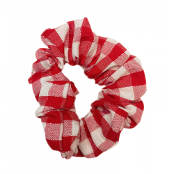 Red Gingham Mini Scrunchie