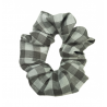 Grey Gingham Mini Scrunchie