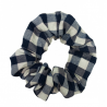 Navy Gingham Mini Scrunchie