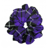 Purple, Black and White Tartan Mega Scrunchie