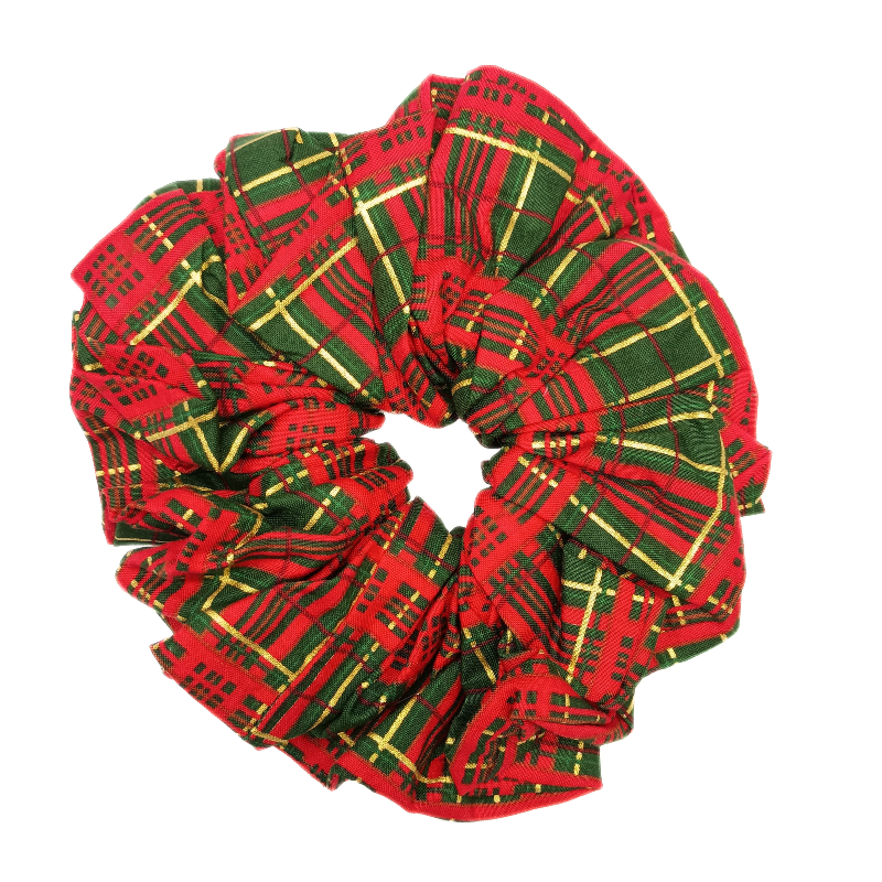 Green Tartan Mega Christmas Scrunchie