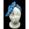 Twilight Blue Snowdrops Self Tie Headband
