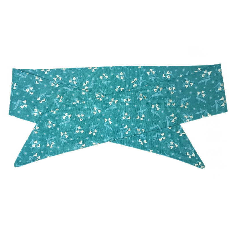 Warm Aqua Snowdrops Self Tie Headband