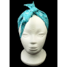Warm Aqua Snowdrops Self Tie Headband