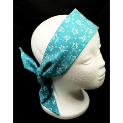Warm Aqua Snowdrops Self Tie Headband
