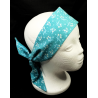 Warm Aqua Snowdrops Self Tie Headband