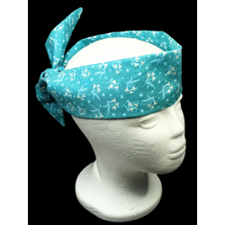 Warm Aqua Snowdrops Self Tie Headband