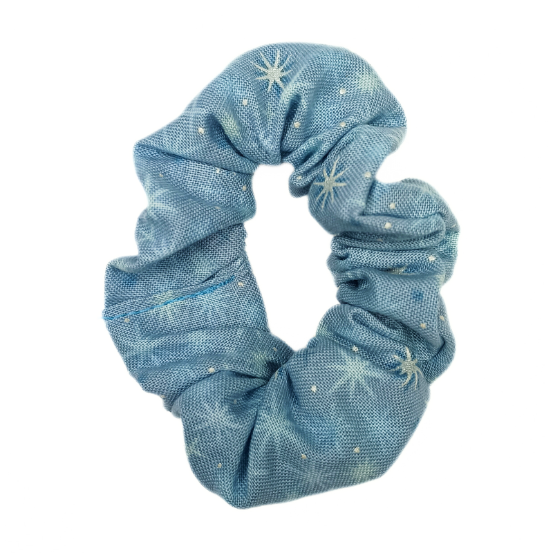 Blue Midwinter Stars Mini Scrunchie