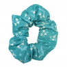 Warm Aqua Snowdrops Scrunchie